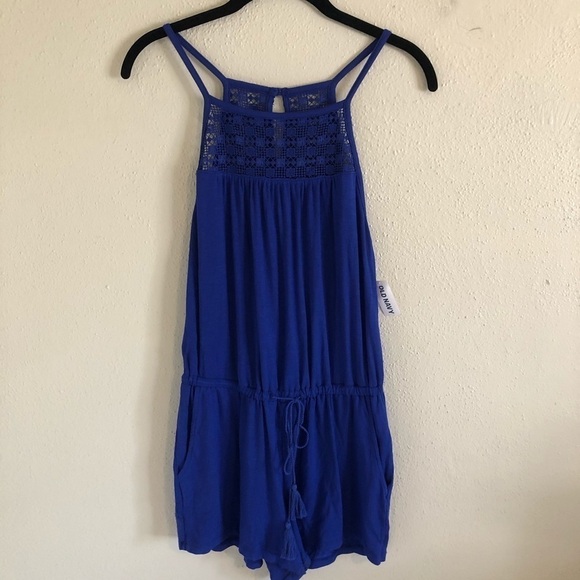 Old Navy Cobalt Blue Lace Romper - Picture 1 of 7